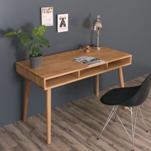 Boston - Skrivebord med 3 rum, eg 120 x 70 cm Sæbebehandlet