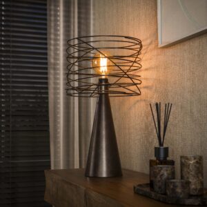 Curly - Bordlampe i urban brun metal Levering uden pære