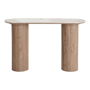 House Nordic - Athens Konsolbord - keramik bordplade, hvid/brun, 40x120x78 cm