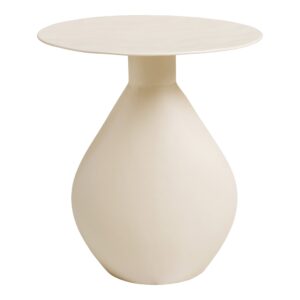 House Nordic - Calais Hjørnebord - metal/emalje, off-white, ø36x40 cm