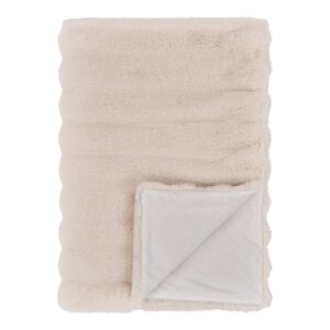 House Nordic - Galena Plaid - imiteret pels, hvid, 130x180 cm