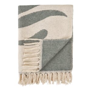 House Nordic - Loni Plaid - sand/grøn, 130x180 cm