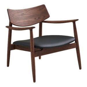 House Nordic - Olvera Loungestol - asketræ/PU sæde, mørkebrun/sort