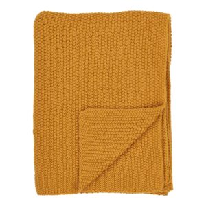 House Nordic - Santos Plaid - genanvendt bomuld, okker, 130x170 cm