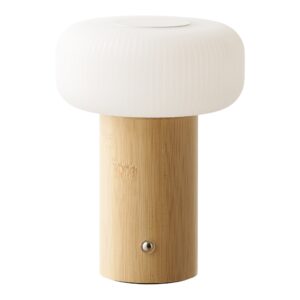 House Nordic - Stafford Bordlampe - genopladelig, bambus/metal/PE, natur/hvid