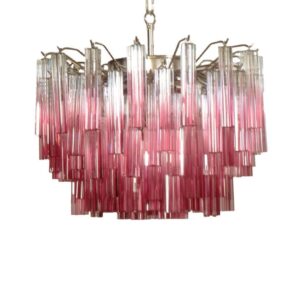 Murano Lysekrone - 107 prismer - Amatyst Krom blank