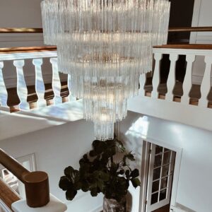 Murano Lysekrone - 119 tuber - Transparent Krom blank