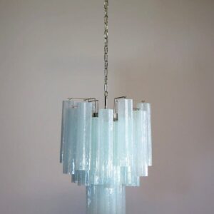 Murano Lysekrone - 30 tuber - Opal Krom blank