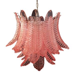 Murano Lysekrone - 36 glasblade - Rosa Krom blank