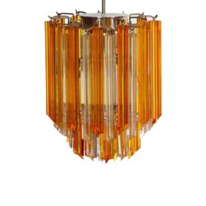Murano Lysekrone - 47 prismer - Rav/Klar Krom blank