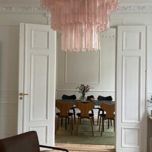 Murano Lysekrone - 52 tuber - Rosa Krom blank