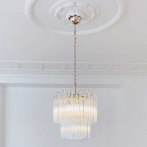 Murano Lysekrone Arianna 107 prismer Klar Krom blank