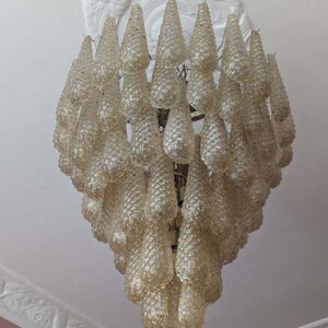 Murano Lysekrone Kogle 75 glasblade Rav Krom blank