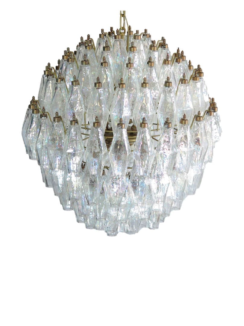 Murano Lysekrone Poliedri 140 glas Perlemor Mat guld uden patinering 1 Murano Lysekrone - Poliedri- 140 glas - Perlemor Mat guld uden patinering