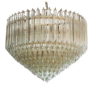 Murano Lysekrone - Spids - 265 prismer - Klar Krom blank