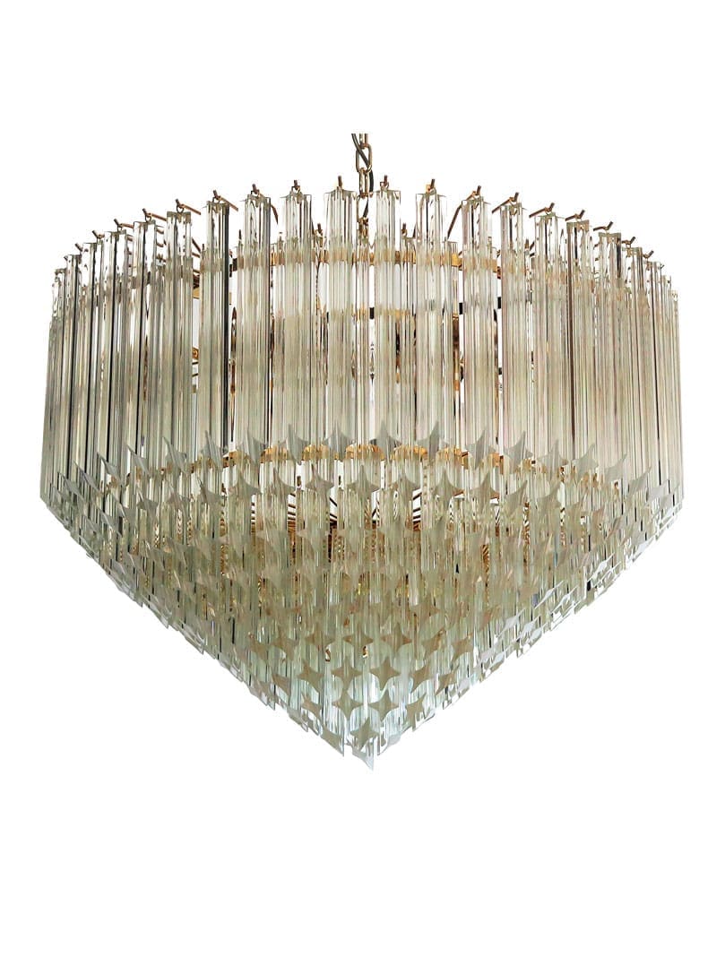Murano Lysekrone Spids 265 prismer Klar Krom blank 1 Murano Lysekrone - Spids - 265 prismer - Klar Krom blank