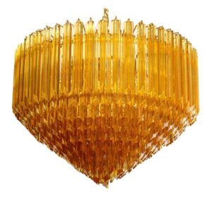 Murano Lysekrone - Spids - 265 prismer - Rav Krom blank