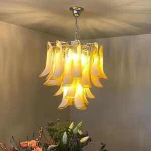 Murano lysekrone 26 Lattimo Rav Krom blank