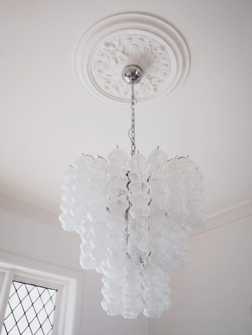 Murano lysekrone 48 Curva Hvid alabaster Krom blank 1 Murano lysekrone 48 Curva Hvid alabaster Krom blank