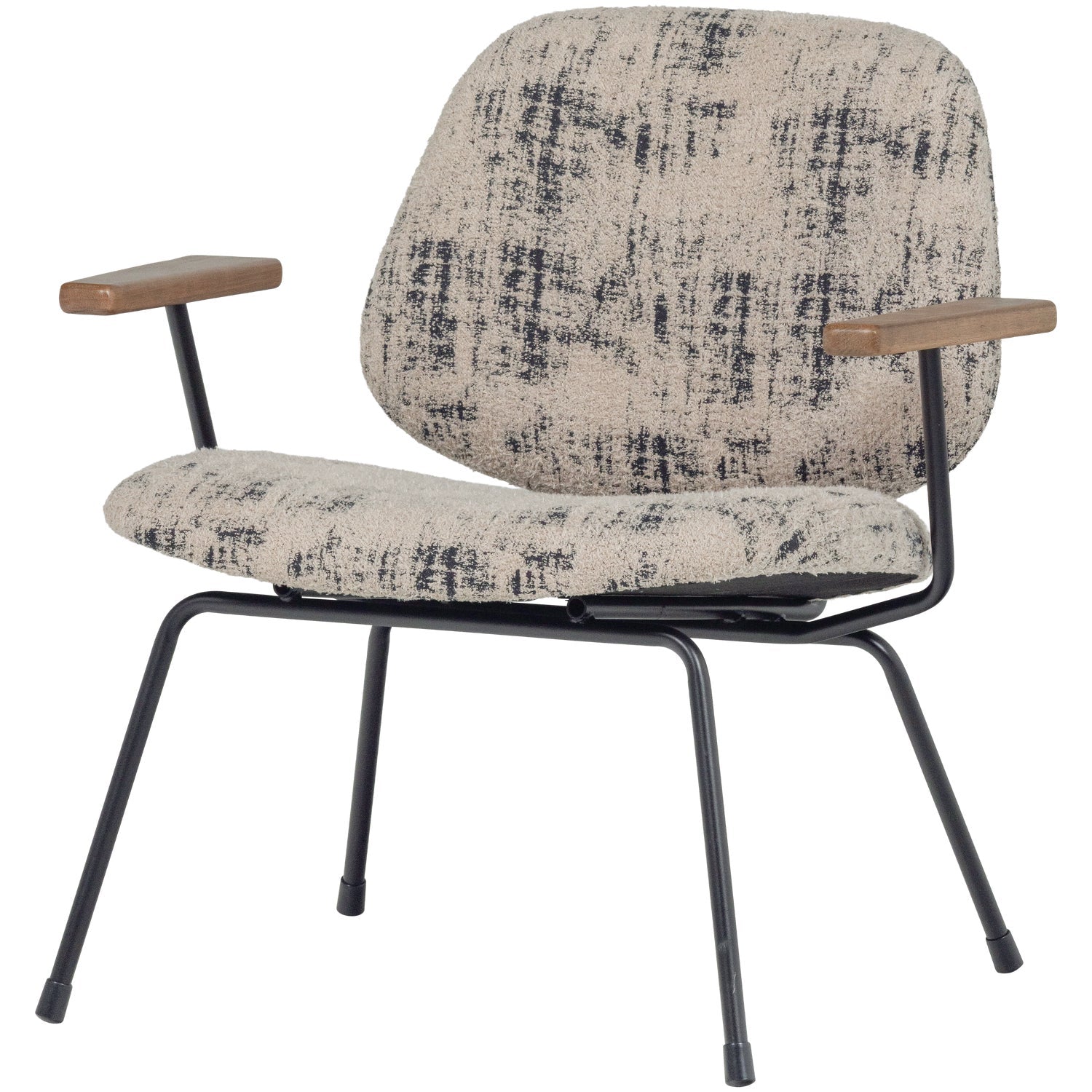 WOOOD - Aure Lænestol i Chenille - Beige/Sort 1 WOOOD - Aure Lænestol i Chenille - Beige/Sort
