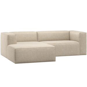 WOOOD - Bean Chaiselong Sofa Venstre i Melange Stof - Beige 254 cm